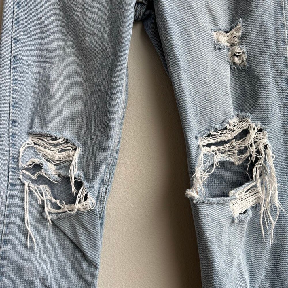 Levi's Premium Low Loose Baggy Blue Wash Denim Wide Leg Jeans Women's Size 23 - Picture 2 of 7